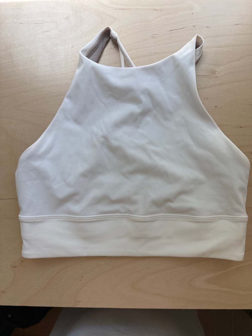 lululemon athletica High Neck Sports Bra in Cream